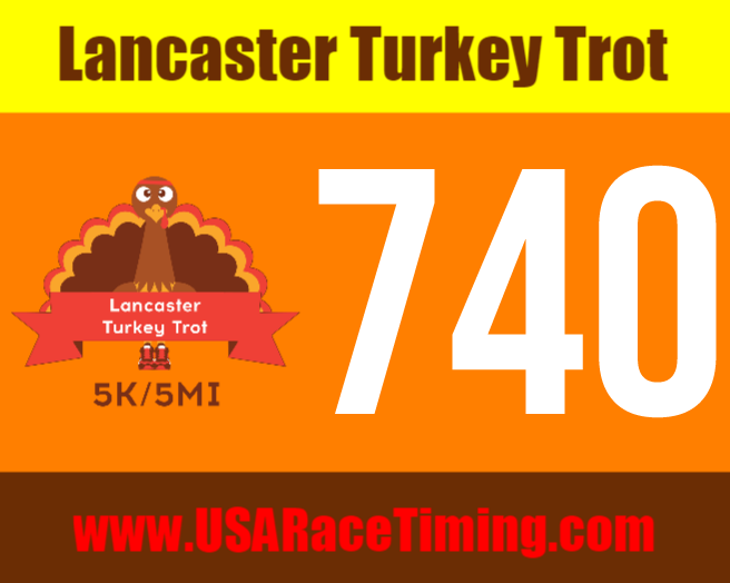 Lancaster Turkey Trot Custom Race Bib
